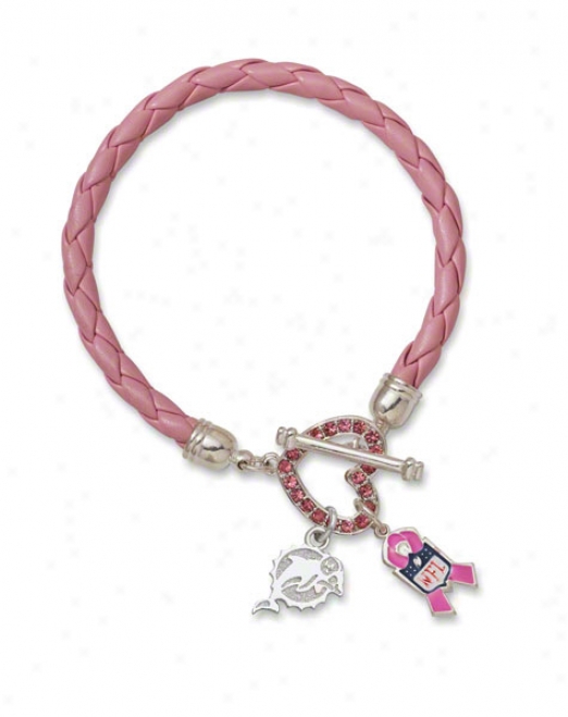 Miami Dolphins Heart Cancer Awareness Bracelet