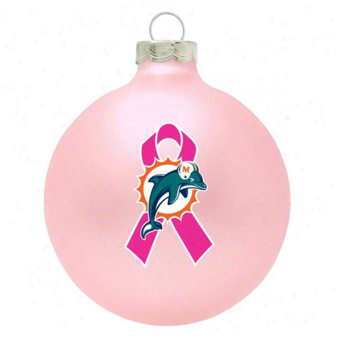 Miami Dolphins Pap Cancer Awareness Pink Ornament