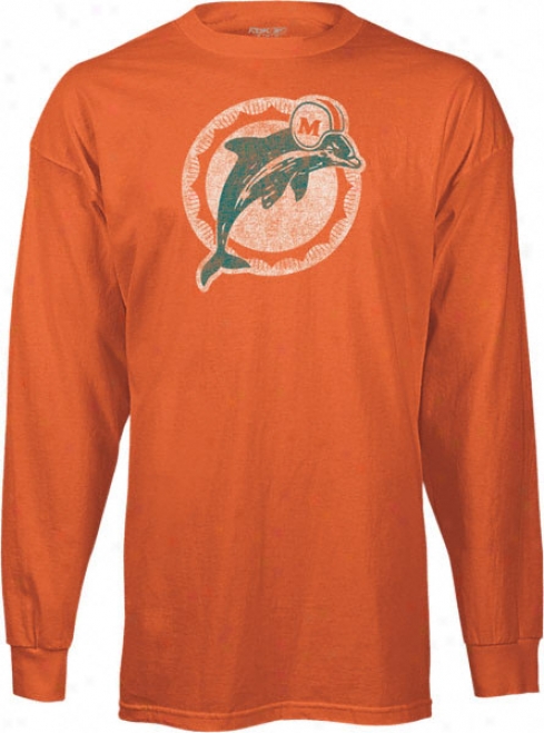 Miami Dolphins Classic Nfl Throwback Logo Long Sleeve T-shirt
