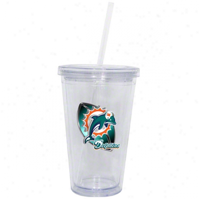 Miami Dolphins Double Wall Tumbler With Straw