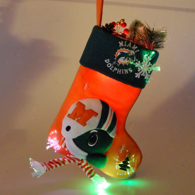 Miami Dolphins Fiber Optic Mascot Stocking