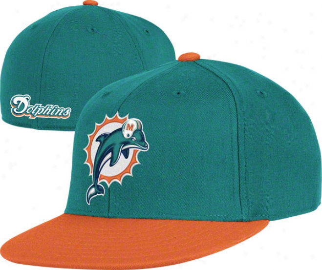 Miami Dolphins Flex Hat: Alternate Flat Brim Flex Hat