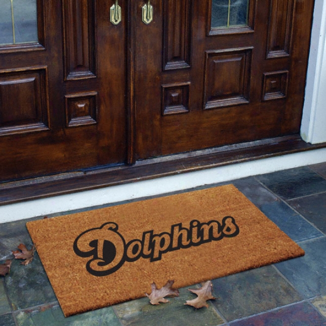 Miami Dolphins Flocked Door Mat