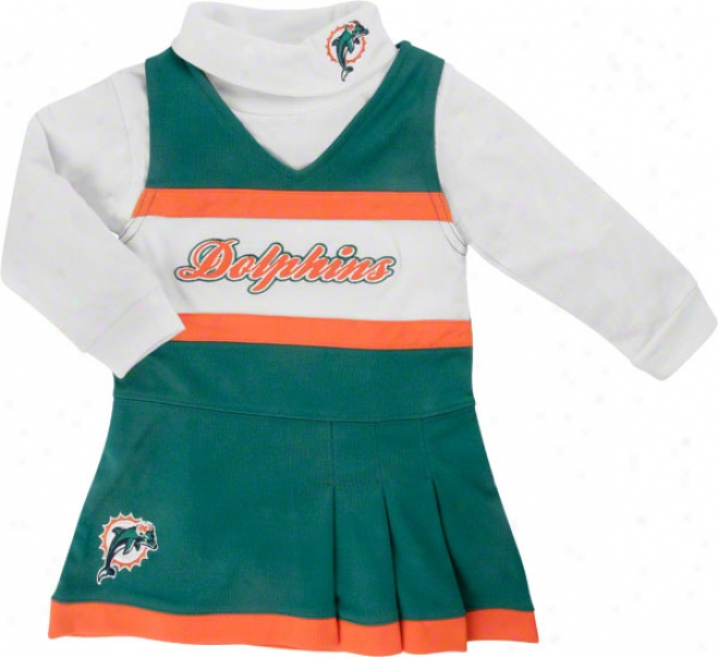 Miami Dolphins Girl's 4-6 Jumper And Turtleneck Set
