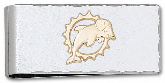 Miami Dolphnis Gold Plated Brass Money Clip