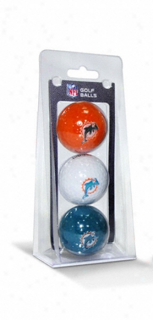 Miami Dolphins Golf Ball 3 Pack