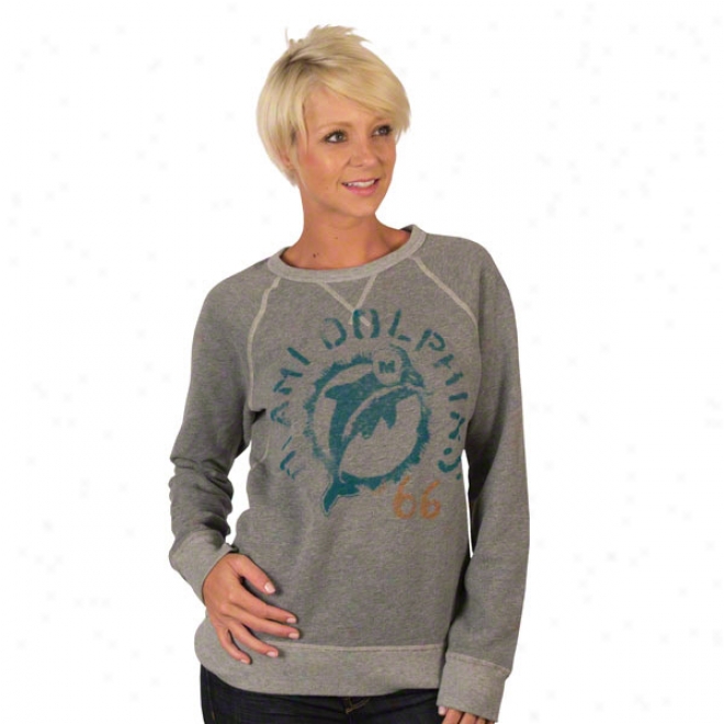 Miami Dolphinx Heather Vintage French Terry Women's Crewneck Seeatshirt