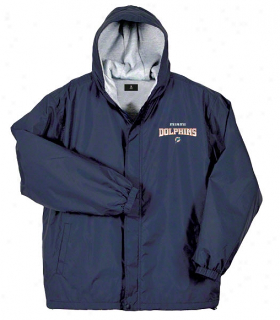 Miami Dolphins Jacket: Navy Reebok Legacy Jacket