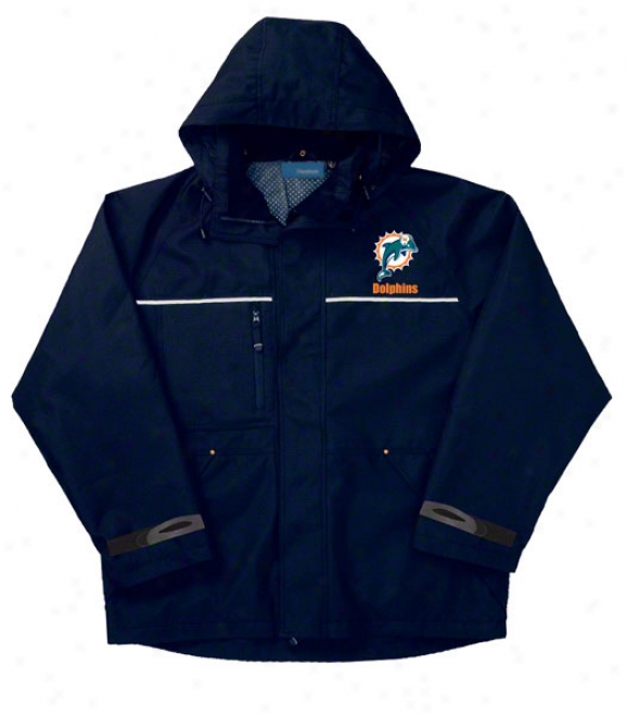 Miami Dolphins Jacket: Navy Reebok Yukon Jacket