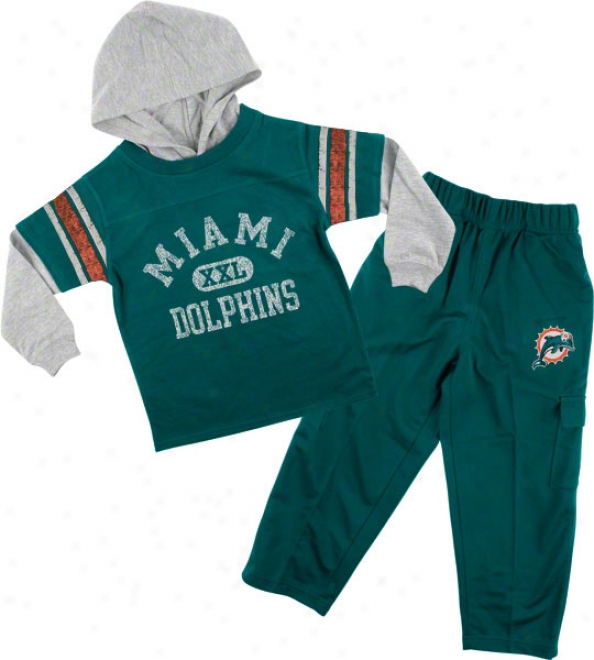 Miami Dolphins Kid's 4-7 Faux Layere dJrrsey And Pant Set