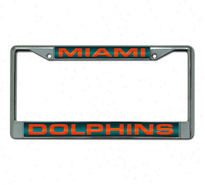 Miami Dolphins Laser Chrome License Plate Frame