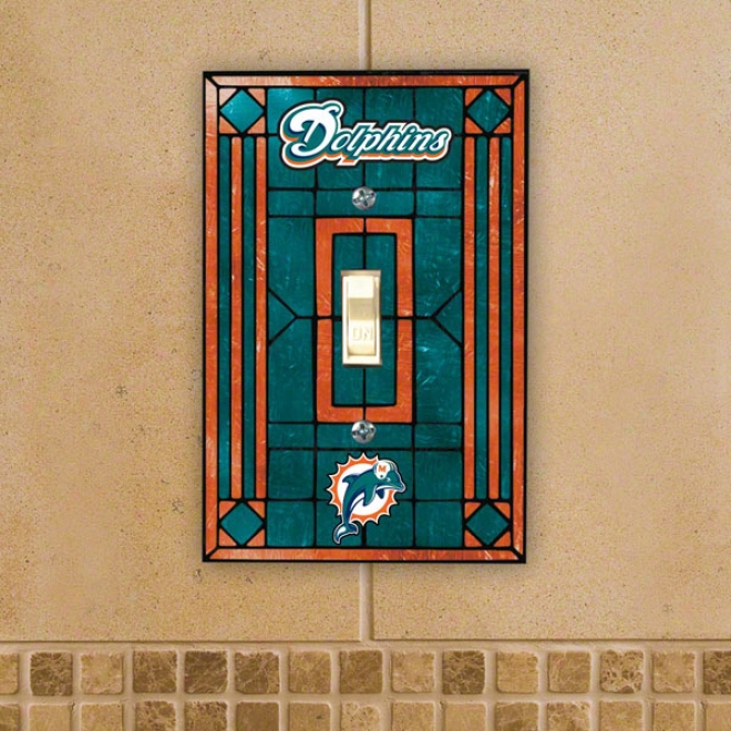 Miami Dolphins Light Switch Cover: Single Glass