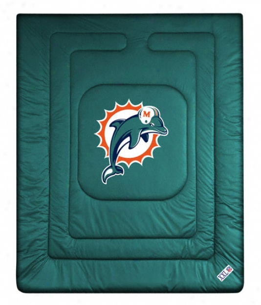 Miami Dolphins Locker Room Comforter - Full/queen Bed