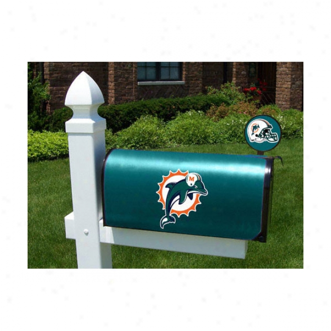 Miami Dolphins Mailbox Cover And Flag