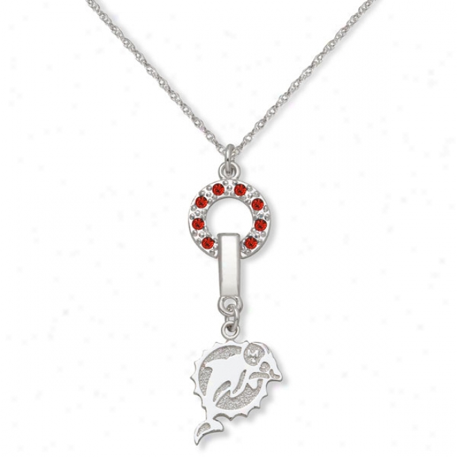 Miami Dolphins Mvp Crystal Necklace