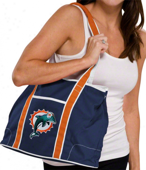 Miami Dolphins Navy Hampton Canvas Tote