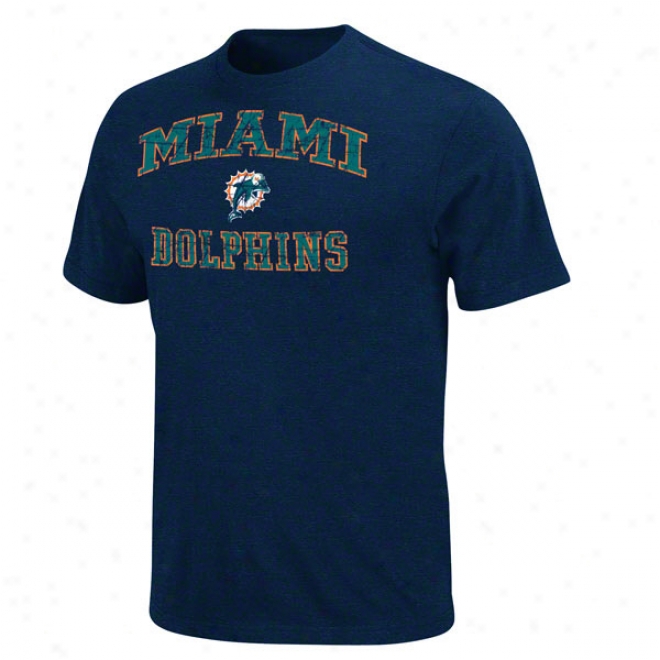 Miami Dolphins Navy Heart And Soul Ii T-shirt