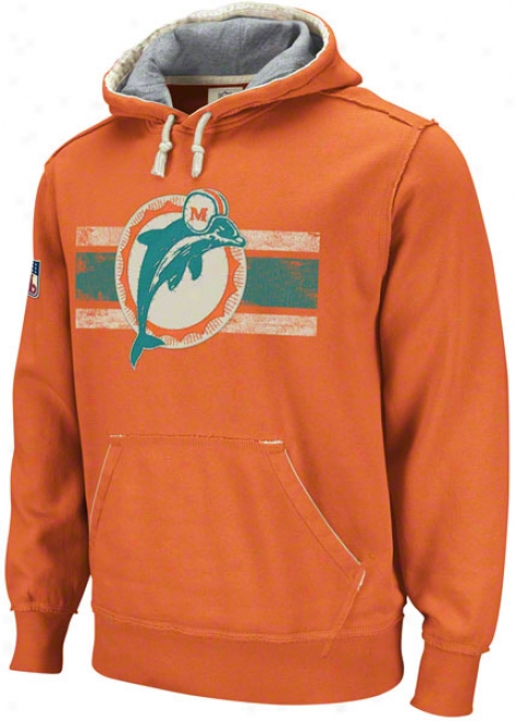 Miami Dolphins Orange Vintage Pullover Hooded Sweatshort