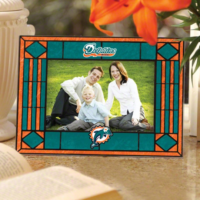 Miami Dolphins Picture Frame: Horizontal Glass Frame