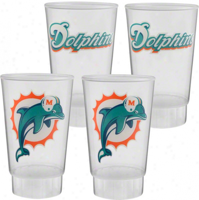 Miami Dolphins Plastic Tumbler 4-pack