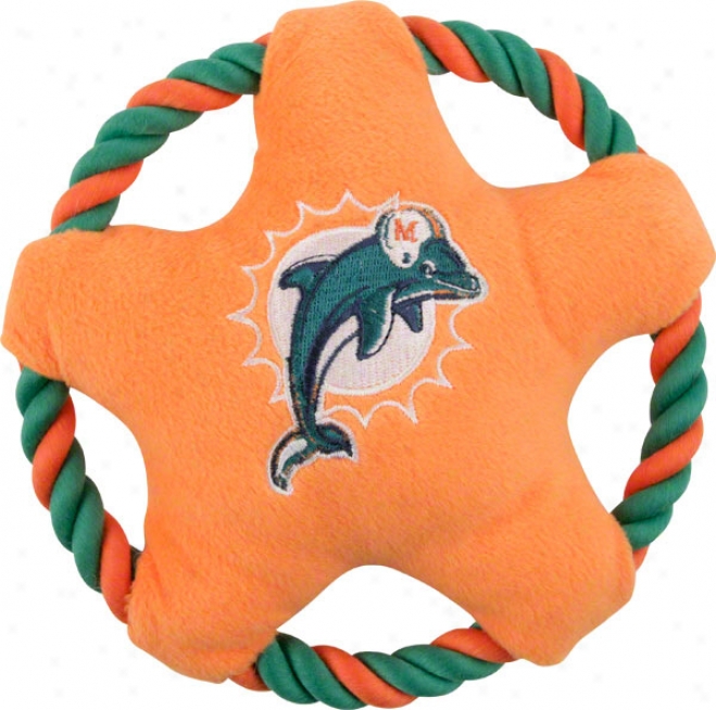 Miami Dolphins Star Disk Dog Toy