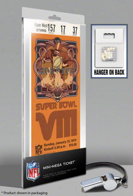 Miami Dolphins Super Bowl Viii Mini-mega Ticket