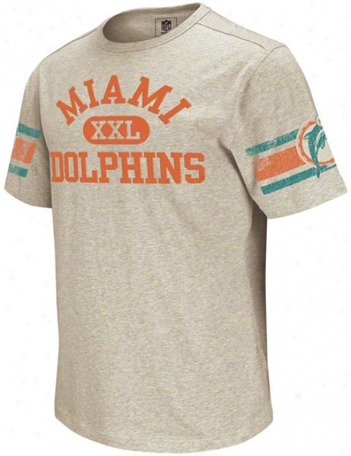 Miami Dolphins Vintage Appliqu Grey Crew T-shirt