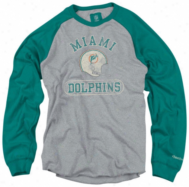 Miami Dolphins Vintage Raglan Long Slewve Crew