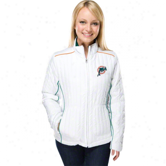 Miami Dolphins Women's Bombshell White Full-zip Jacket