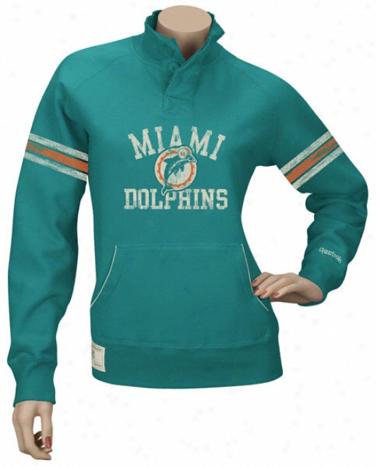 Miami Dolphins Women's Classics Fleece Henley Sweatshirt