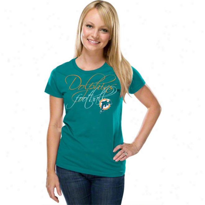 Miami Dolphins Women's Franchise Fit Ii Aqua T-shirt