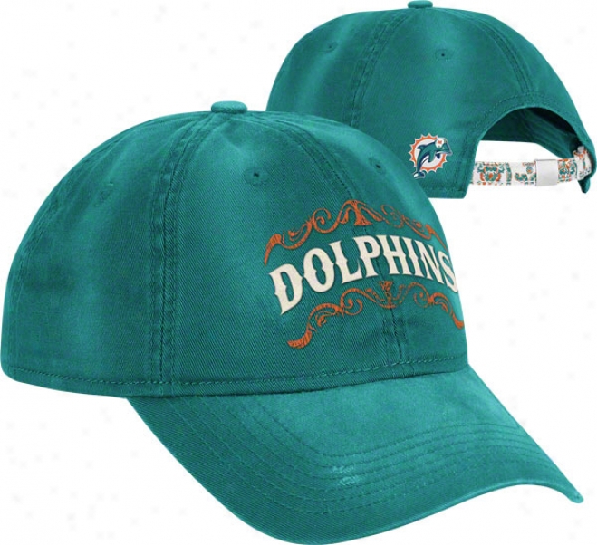 Miami Dolphins Women's Hat: Paisley Sloucch Adjustable Hat