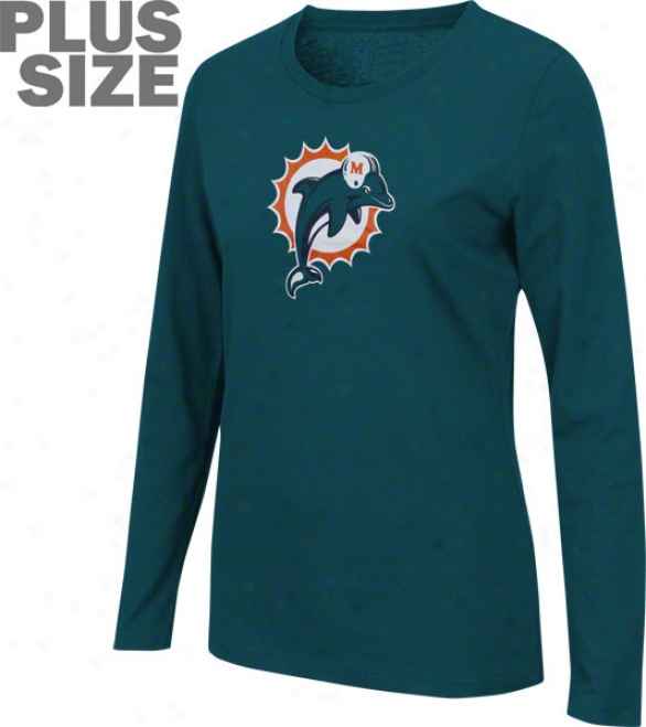 Miami Dolphins Women's More Size Jazzed Up Long Sleeve Tee