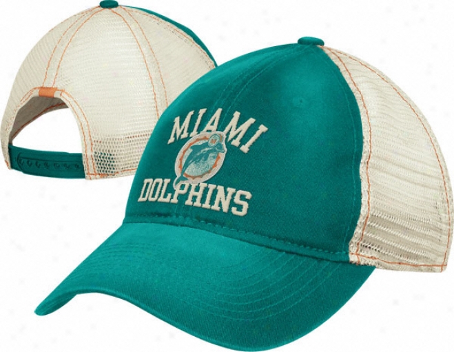 Miami Dolphins Women's Reebok Throwback Mexh Back Slouch Asjustable Hat