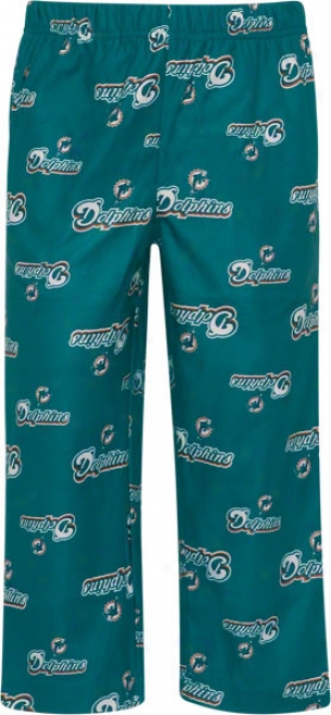 Miami Dolphins Youth Aqua Printed Logo Sleep Pants