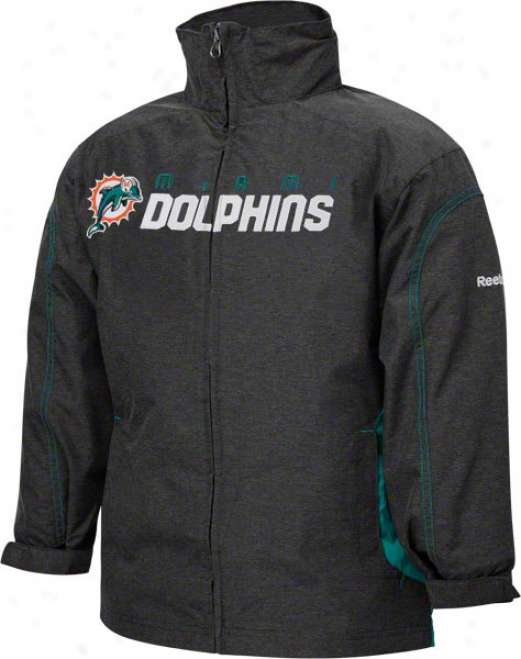 Miami Dolphins Youth Grey Reebok Sideline Lightweight Jacket
