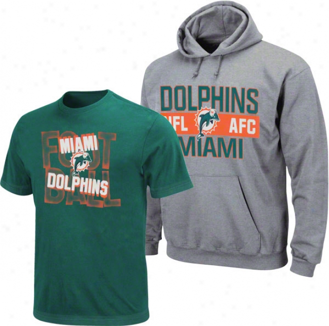 Miami Dolphins Youth Grey/aqua Cover with a ~ & Tee Combo Pack