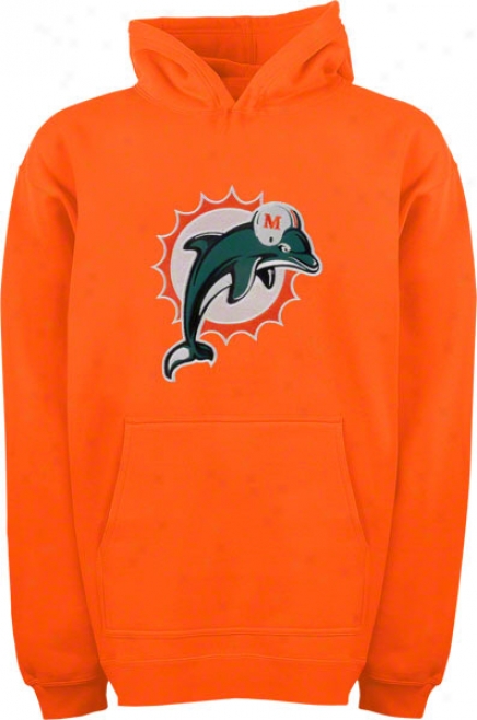 Miami Dolphins Youth Orange Big Logo Hooded Sweatshirt