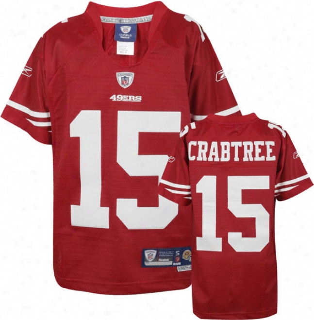 Michael Crabtree Red Reebok Nfl Premier San Francisco 49ers Youth Jersey