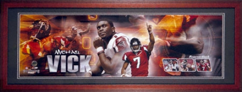 Michael Vick Atlznta Falcons Framed Unsigned Panoramic Photograph