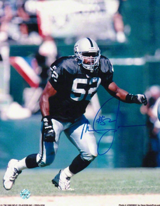 Mike Jones Oakkand Raiders Autographed 8x10 Photo