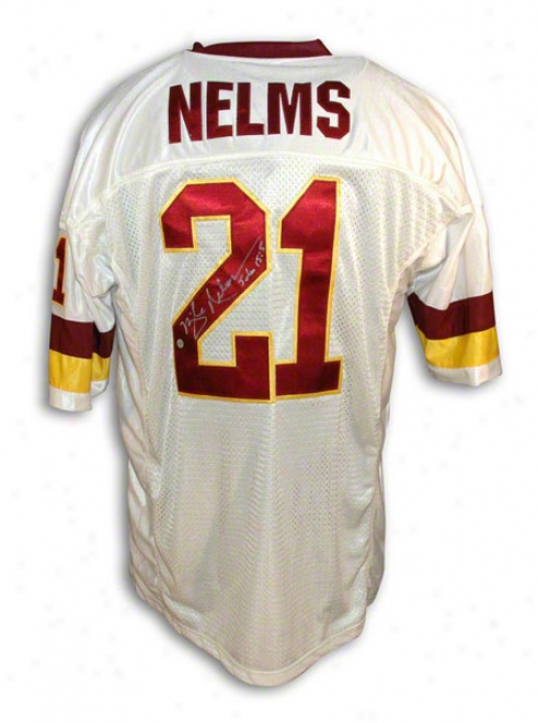 Mike Nelms Autographed Washington Redskins White Throwback Jersey