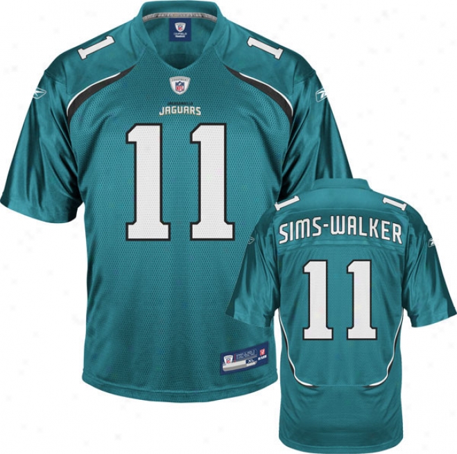 Mike Sims-walker Jersey: Reebok Teal #11 Jacksonville Jaguars Replica Jersey