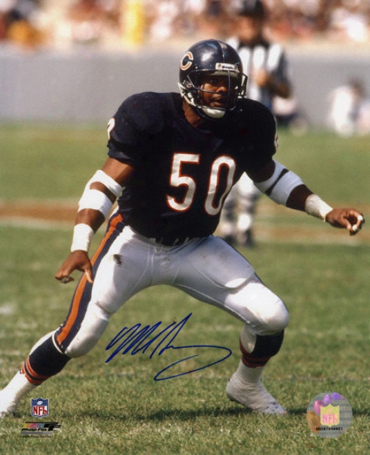 Mike Singletary Chicago Bears Action 8x10 Autographed Photograph