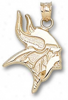 Minnesota Vikings 10k Gold Viking Logo 5/8'' Pendant