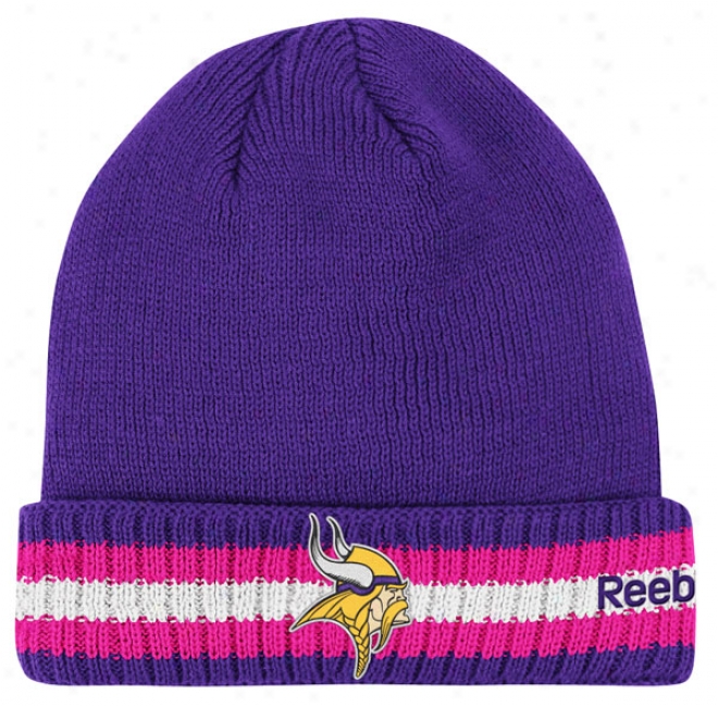 Mihnes0ta Vikings 2011 Breast Cancer Awareness Sideline Cuffed Knit Hat
