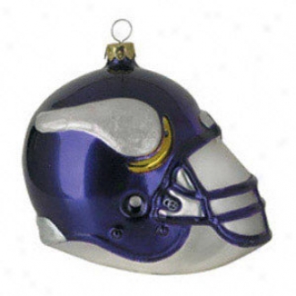 Minnesota Vikings 3&quot Team Glass Helmet Ornament