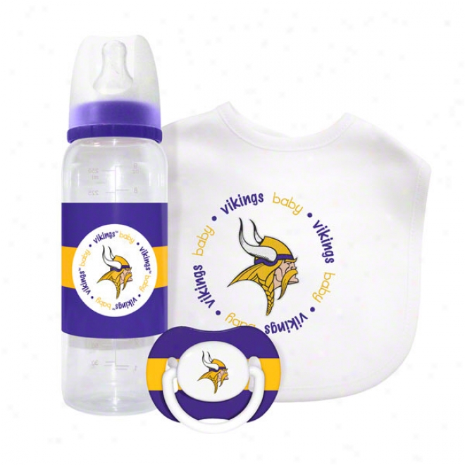 Minnesota Vikings Baby Gift Set: Kickoff Collection 3-piece Baby Feeding Set