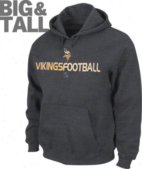 Minnesota Vikings Big & Tall Charcoal First & Goal Iv Hooded Sweatshirt