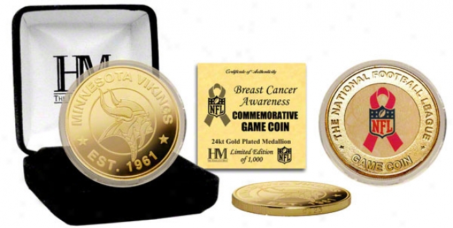 Minnesota Vikings Breast Cancer Awareness 24kt Gold Sport Coib